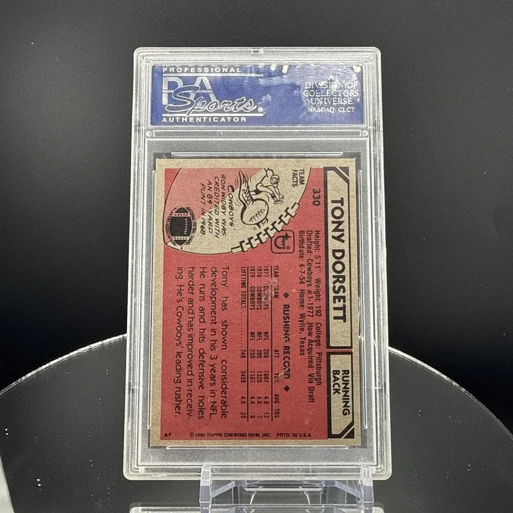 1980 Topps Football Tony Dorsett #330 Graded PSA 8 Dallas Cowboys HOF